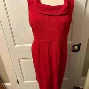 White House Black Market Red Sheath Midi Dress